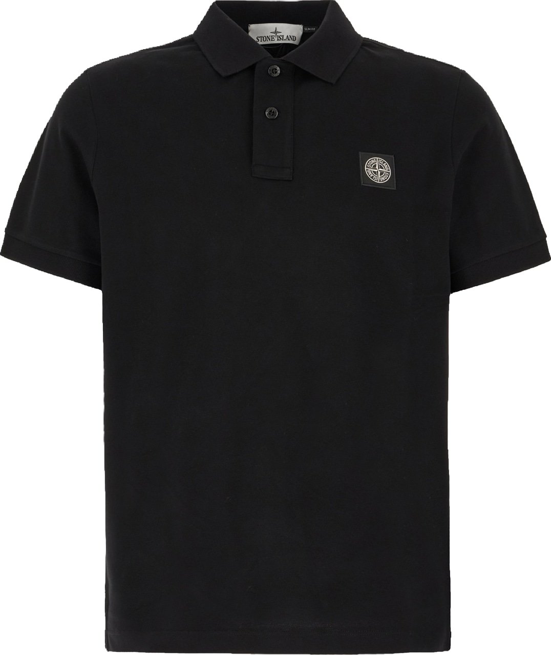 Stone Island Black piquet polo shirt