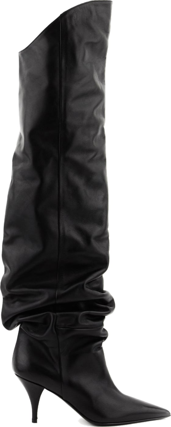 Slouchy Overknee Boots Black