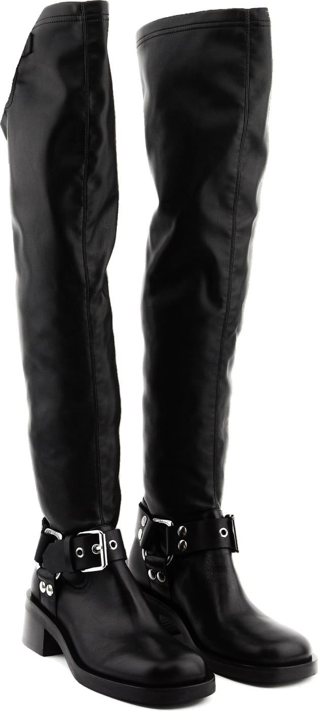 Overknee Biker Black