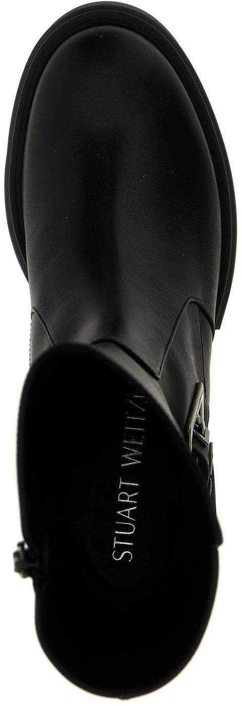 Stuart Weitzman Black Calfskin Ankle Boots