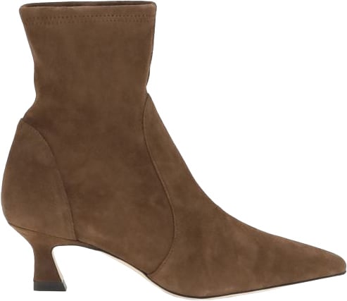 Stuart Weitzman Brown Calf Leather Bos Taurus Ankle Boots
