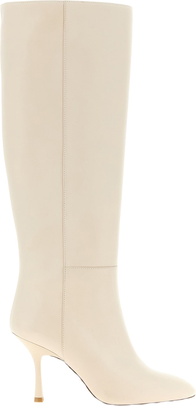 Stuart Weitzman White Lamb Leather Over The Knee
