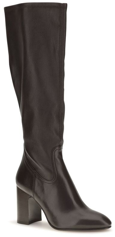 Stuart Weitzman Black Calf Leather Bos Taurus High Heel Boots