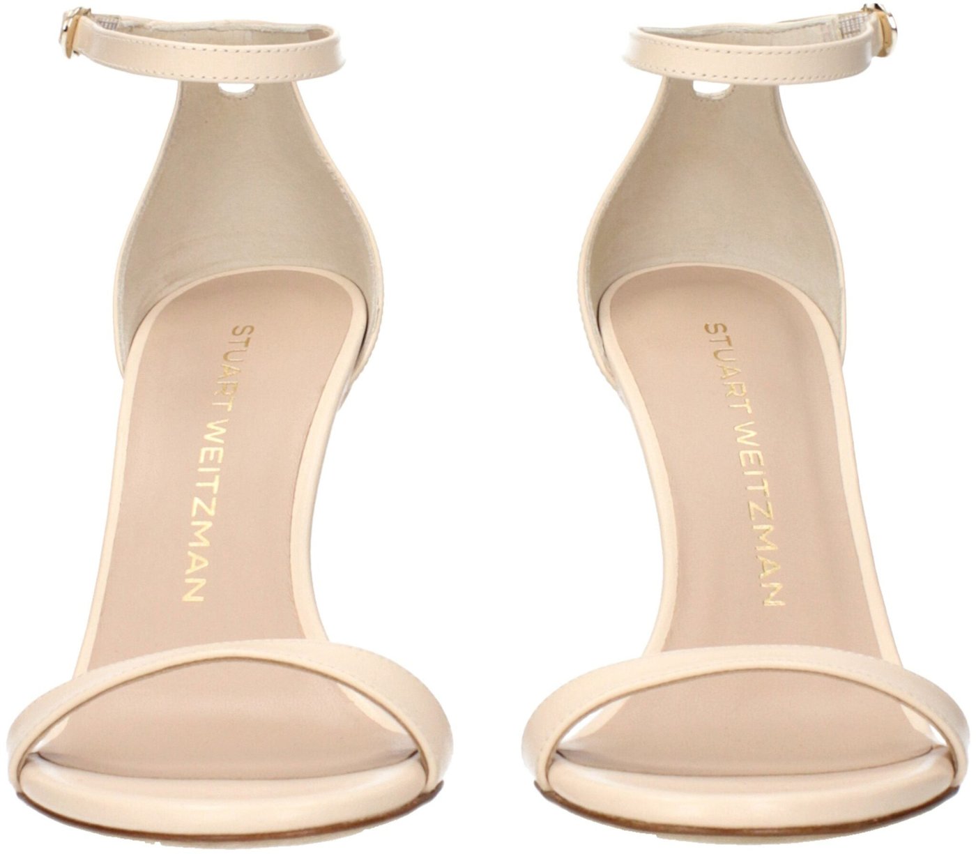 Stuart Weitzman Beige Leather Stiletto Heel Sandals