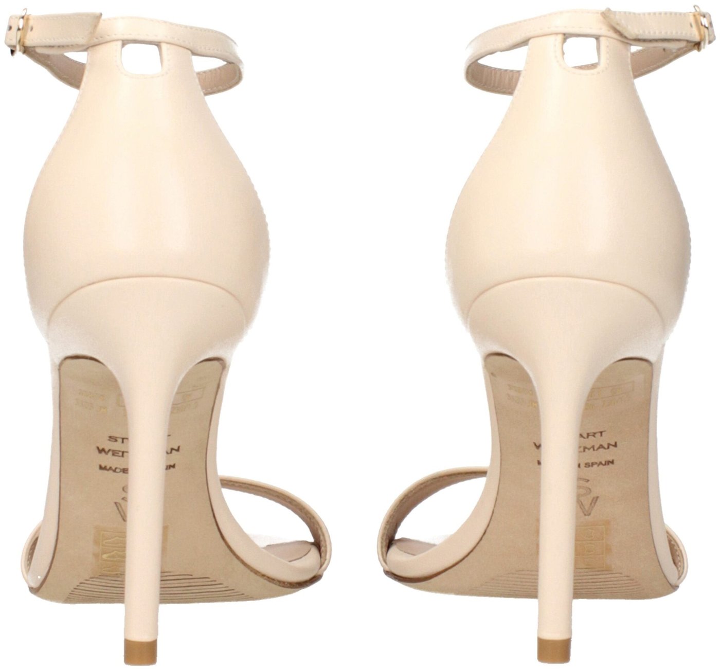 Stuart Weitzman Beige Leather Stiletto Heel Sandals