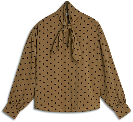 Summum - Top bow tie dot flock print - 2s3609-12545 - 756 Sepia brown