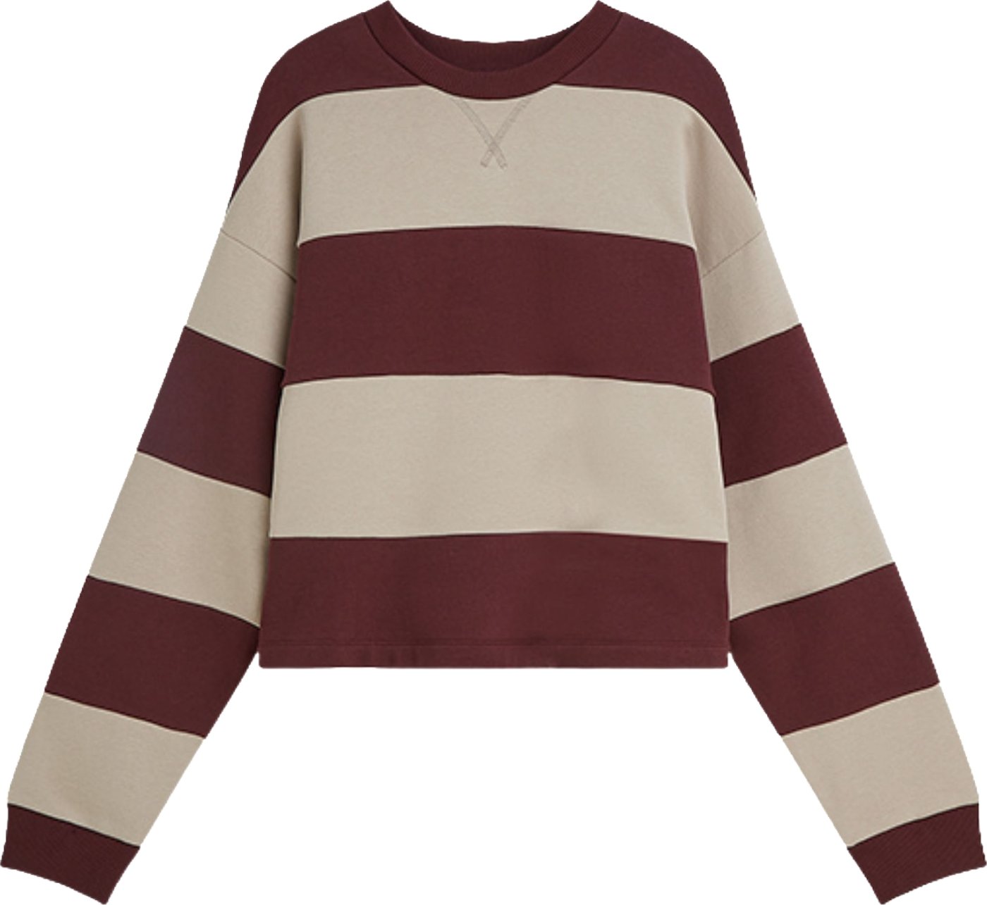 Summum Big Stripe Boxy Sweatshirt Sweaters Bordeaux 3s5336-30805