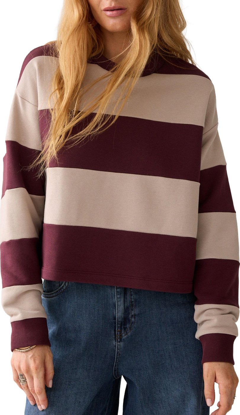 Summum Big Stripe Boxy Sweatshirt Sweaters Bordeaux 3s5336-30805