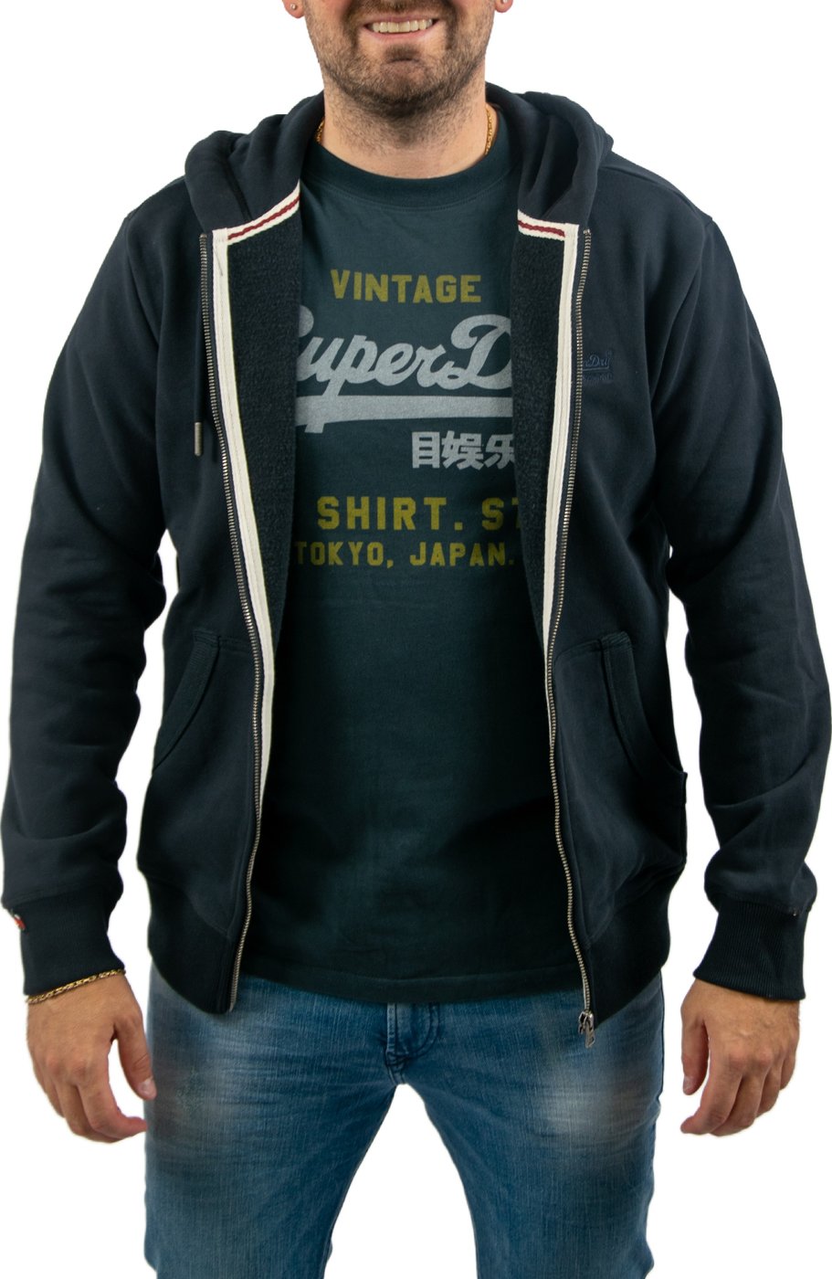 Superdry Essential Logo Half Brushed Zip Hoodie