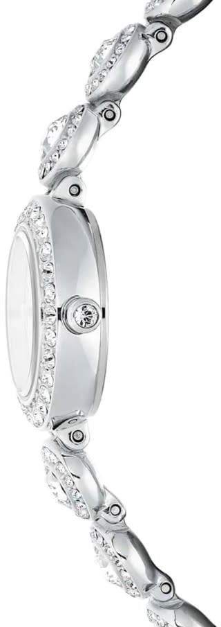 Swarovski Horloge 5737038 Una Zilverkleurig met Witte Wijzerplaat met Kristallen