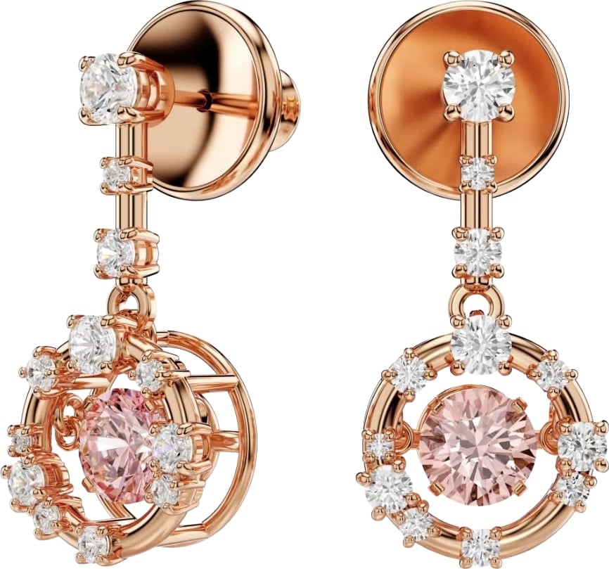 Swarovski oorbellen 5744239 Constella Rosekleurig met Roze Kristal