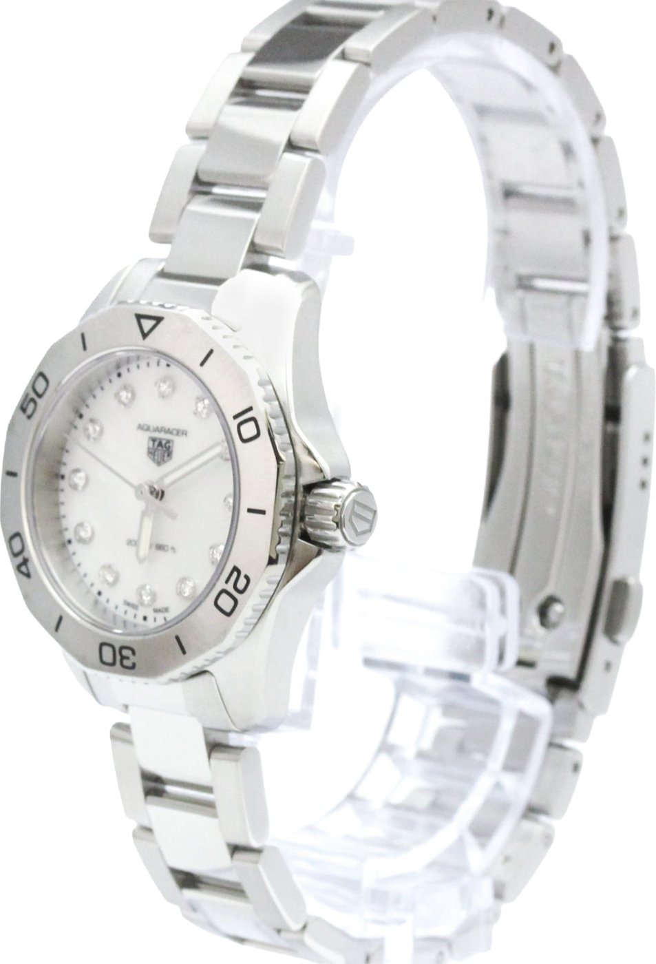 Tag Heuer Aquaracer 200M Quartz Stainless Steel with Diamond Bezel and Markers and Mother of Pearl 30
