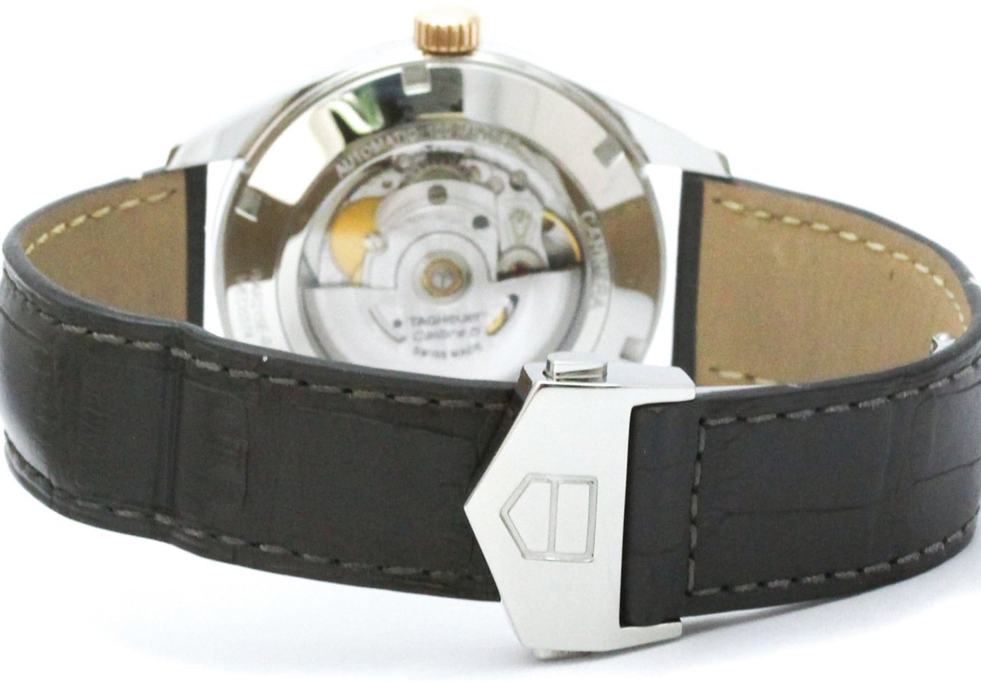 Tag Heuer Carrera Calibre 5 Automatic Stainless Steel and Yellow Gold with Alligator 39