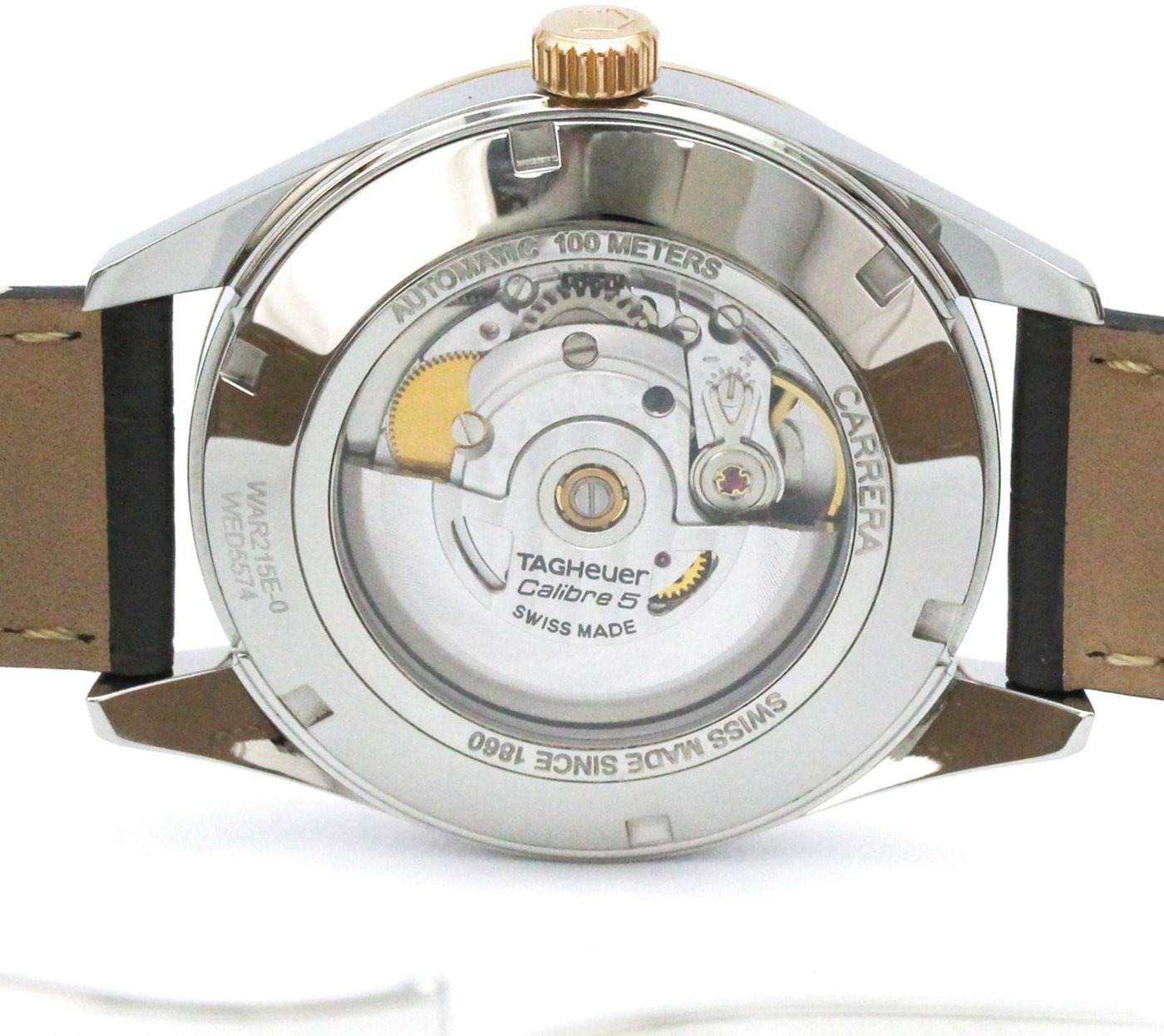 Tag Heuer Carrera Calibre 5 Automatic Stainless Steel and Yellow Gold with Alligator 39