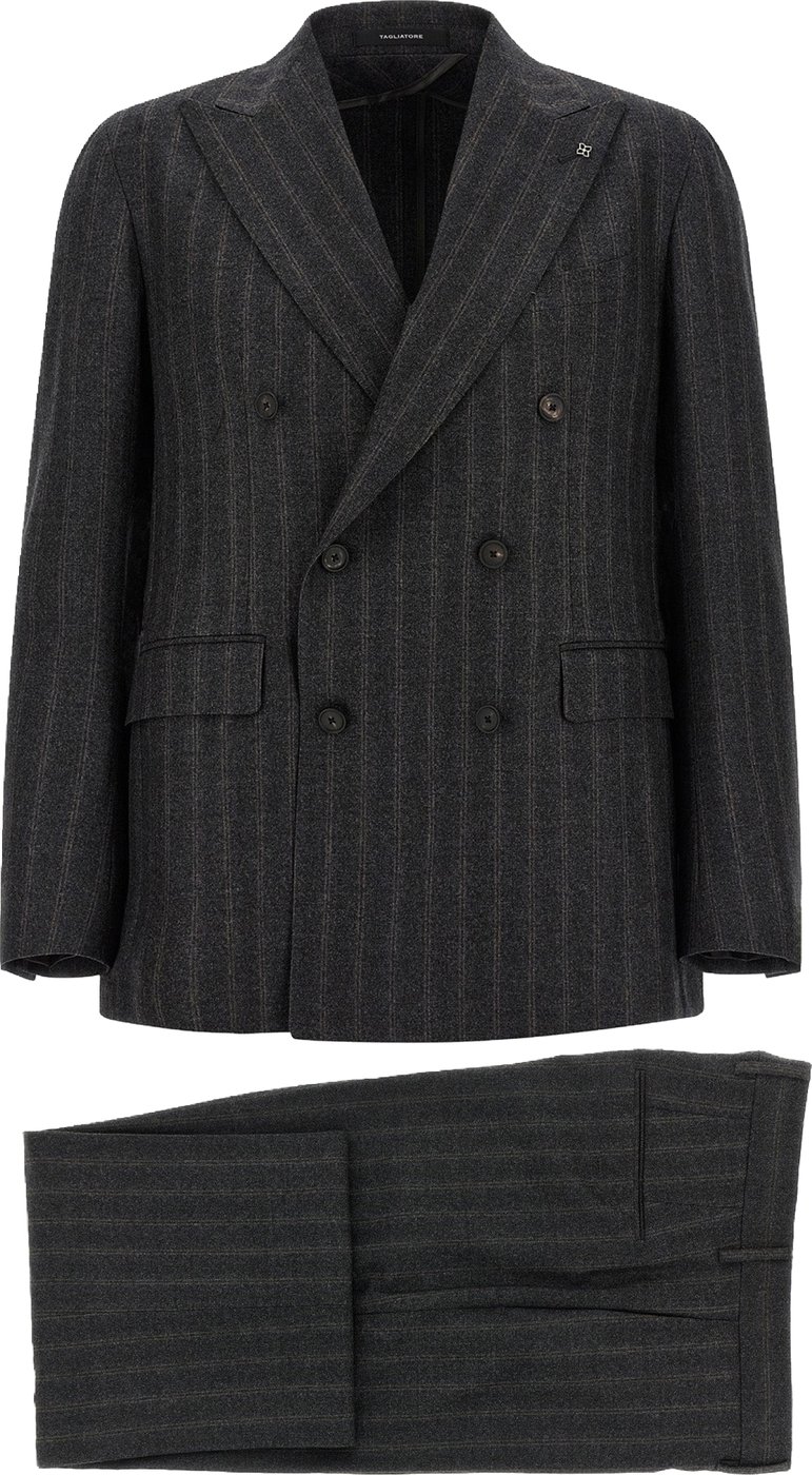 Tagliatore Gray Virgin Wool Two-Piece Suit