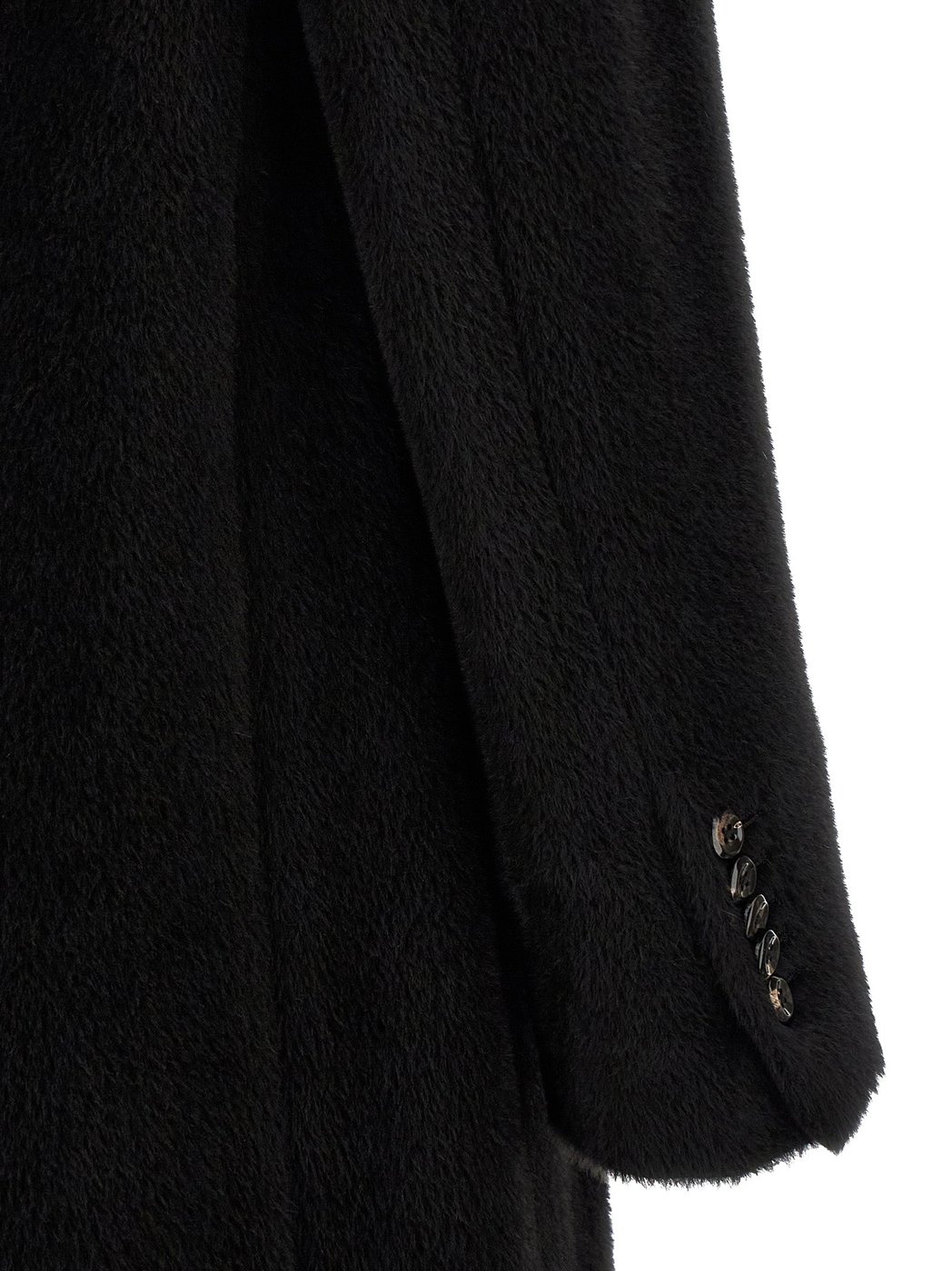 Tagliatore Black Alpaca Leather Coat