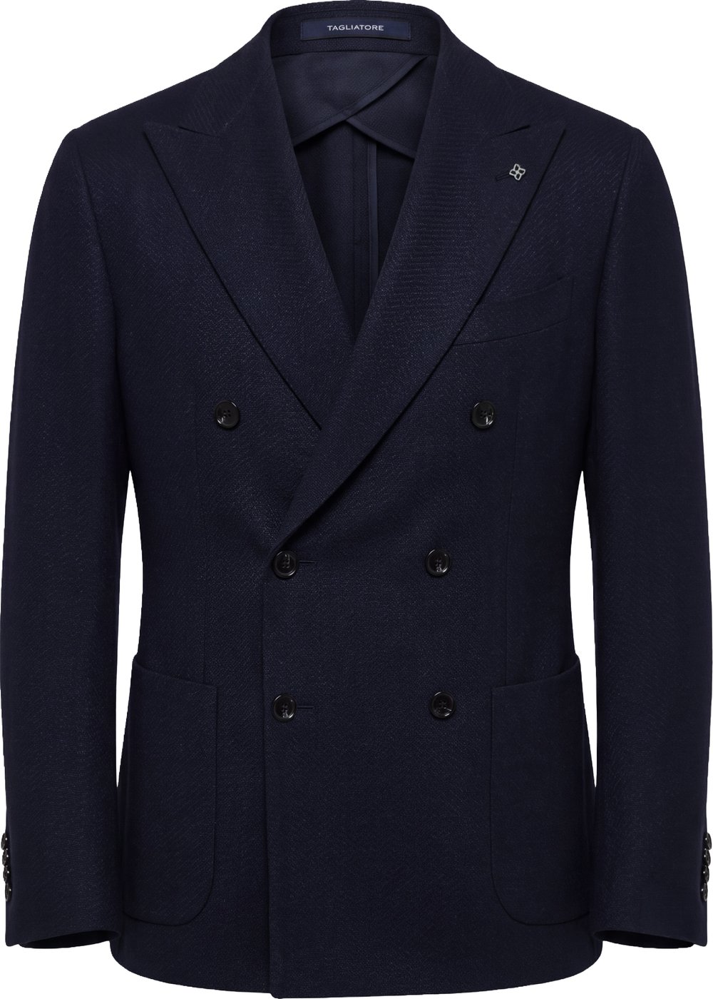 Double-breasted blazer in virgin wool blend