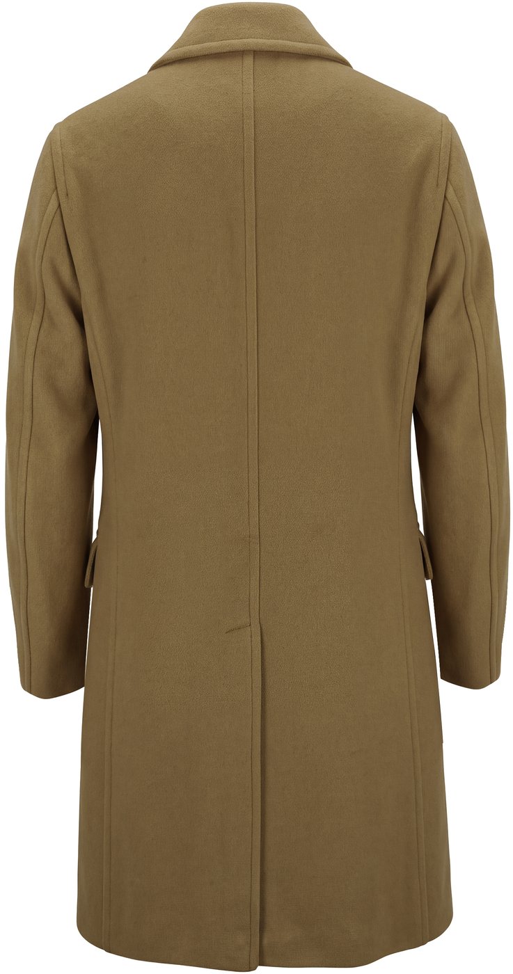 Long double-breasted coat in wool