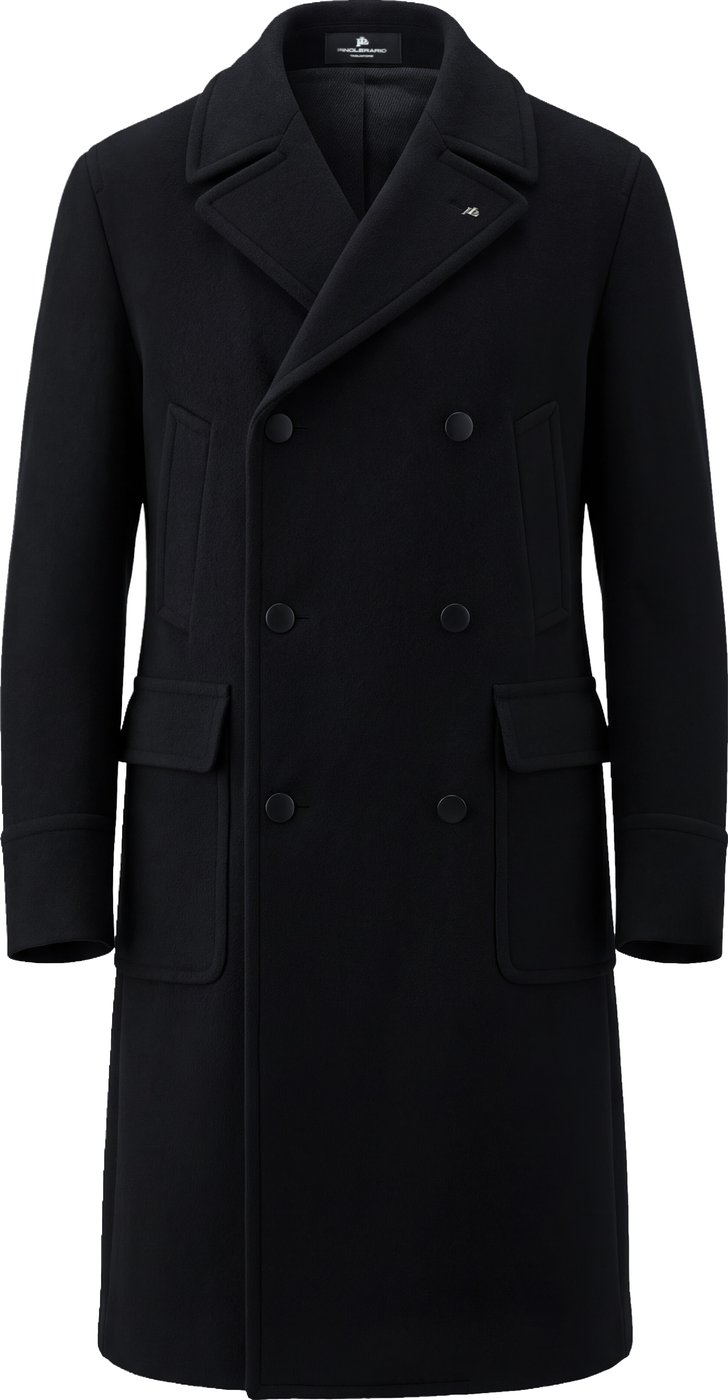 Double-breasted wool coat