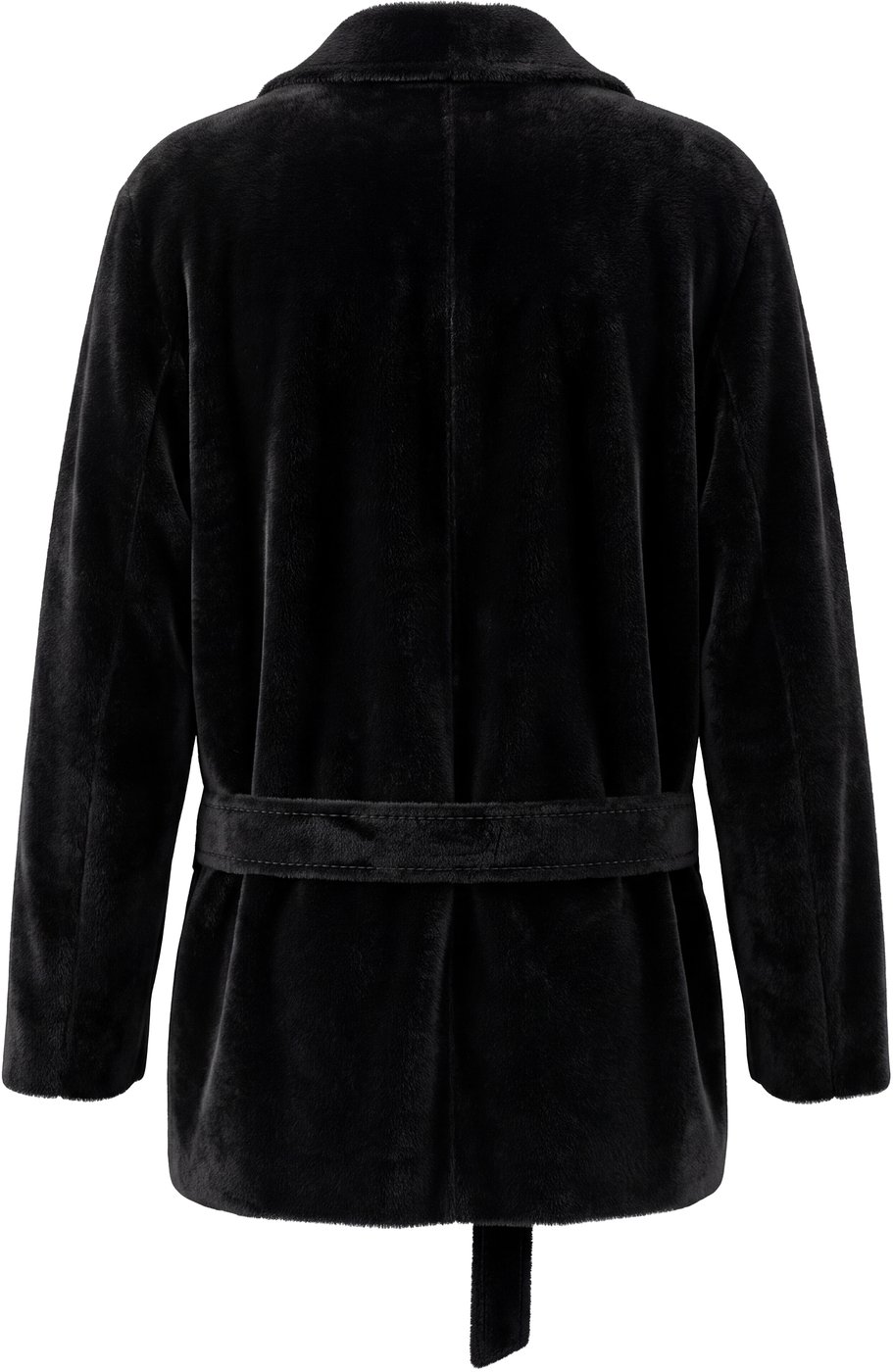 Coat with belt in wool and alpaca