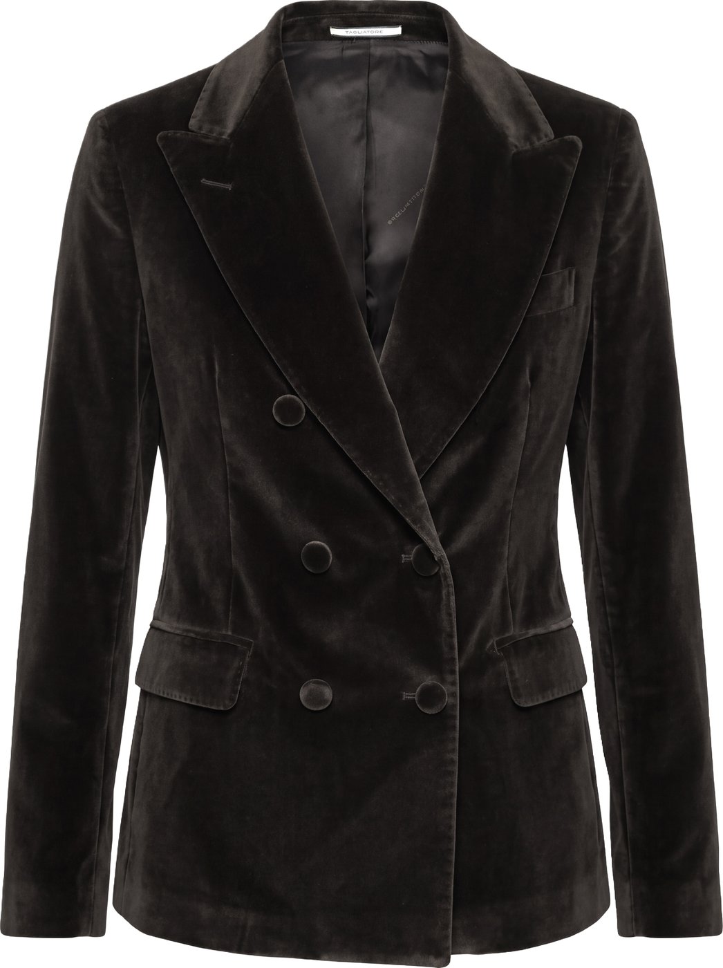 Double-breasted blazer in cotton velvet