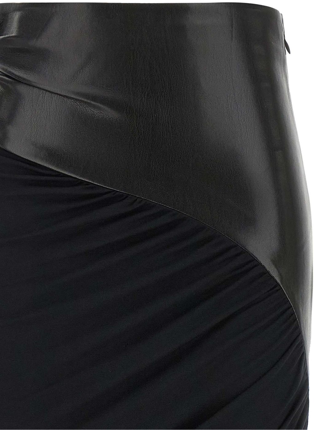 The Andamane Black Viscose Midi Skirt
