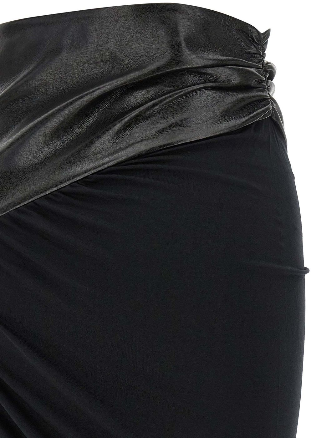 The Andamane Black Viscose Midi Skirt