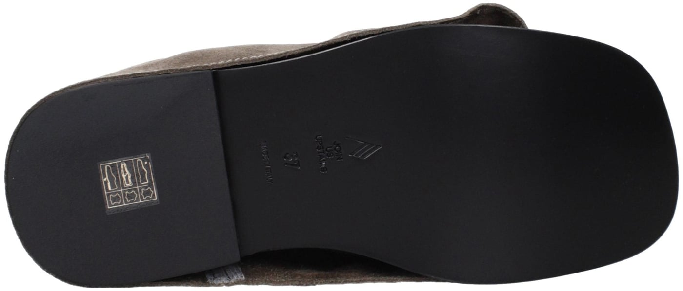 The Attico Gray Leather Slippers