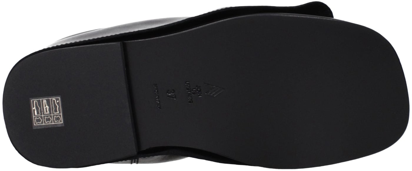 The Attico Black Leather Slippers