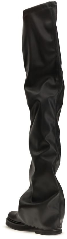 The Attico Black Polyurethane Over The Knee
