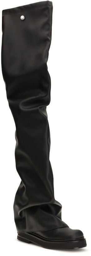 The Attico Black Polyurethane Over The Knee
