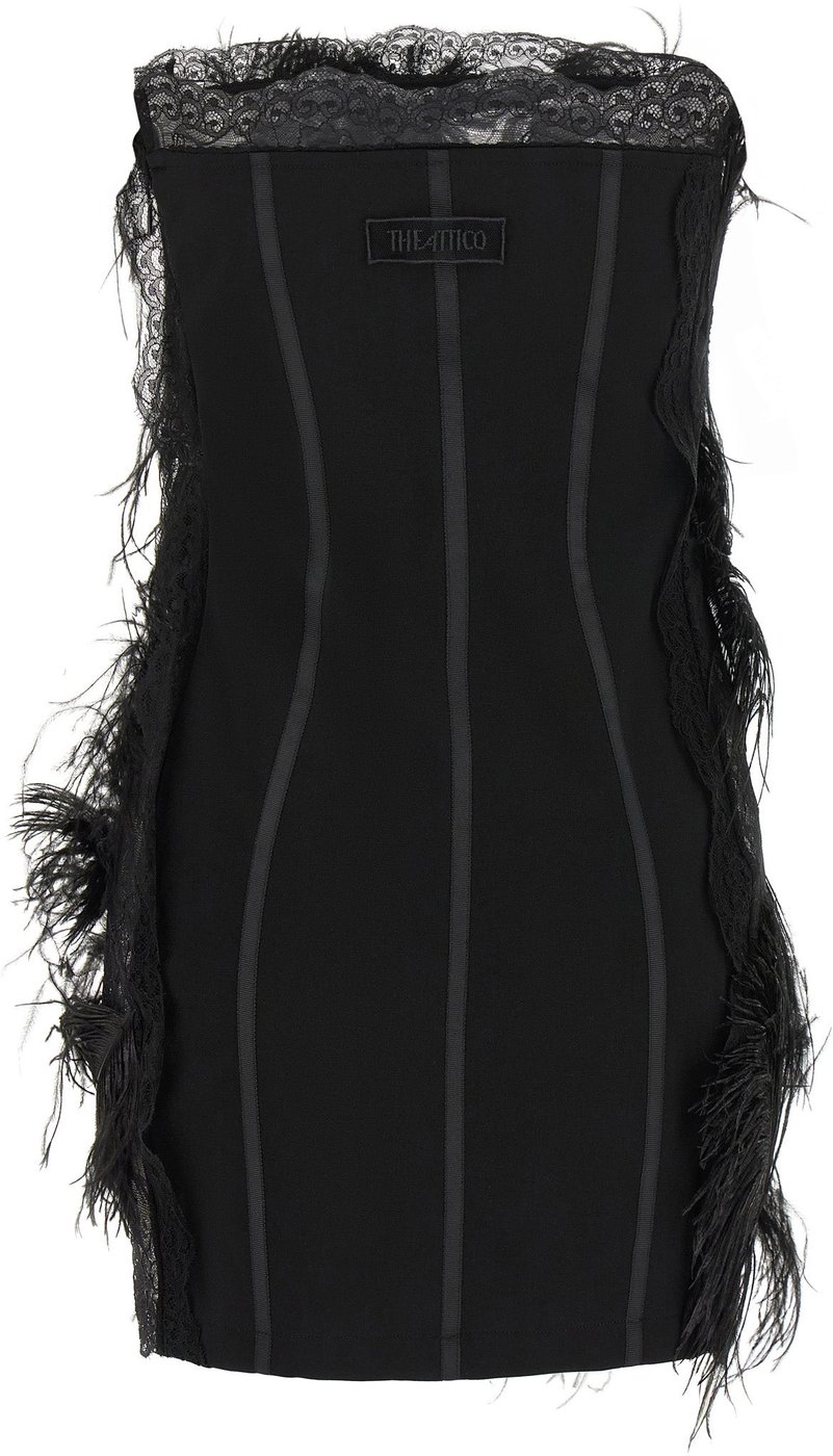 The Attico Black Polyamide Short Dress