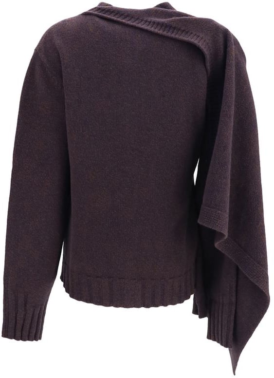 The Attico Brown Wool Oves Aries Cardigan