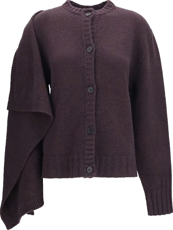 The Attico Brown Wool Oves Aries Cardigan