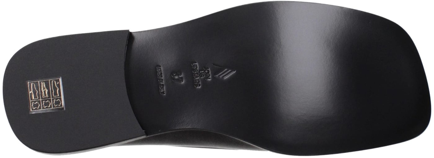 The Attico Black Leather Slip-On Loafers