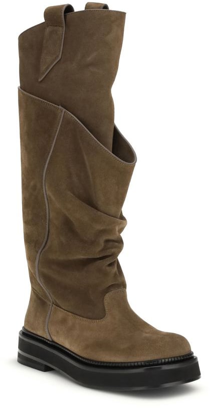 The Attico Brown Calf Leather Bos Taurus Lace-Up Boots