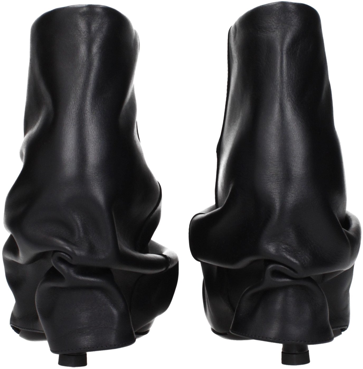 The Attico Black Leather Ankle Boots