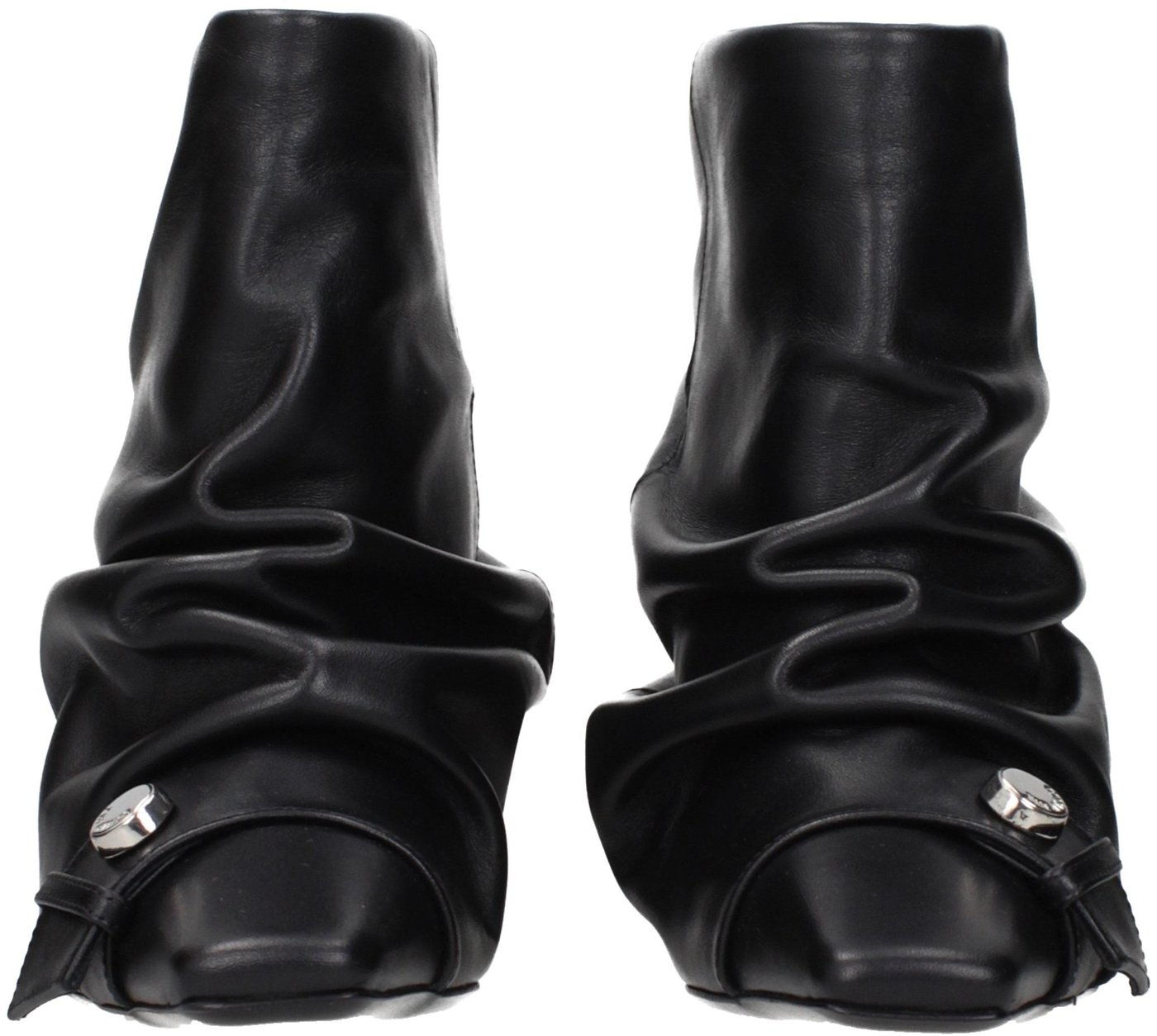 The Attico Black Leather Ankle Boots