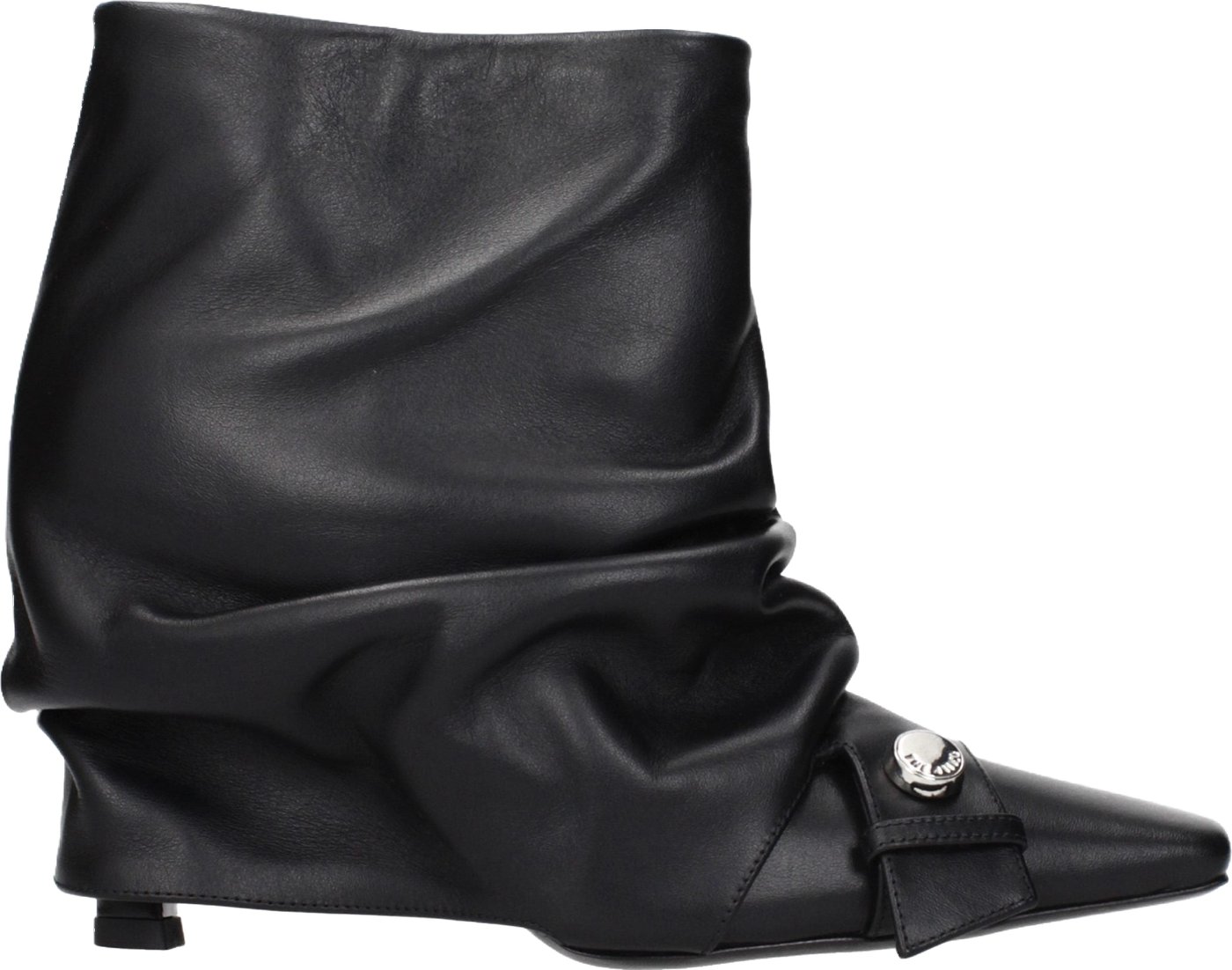 The Attico Black Leather Ankle Boots