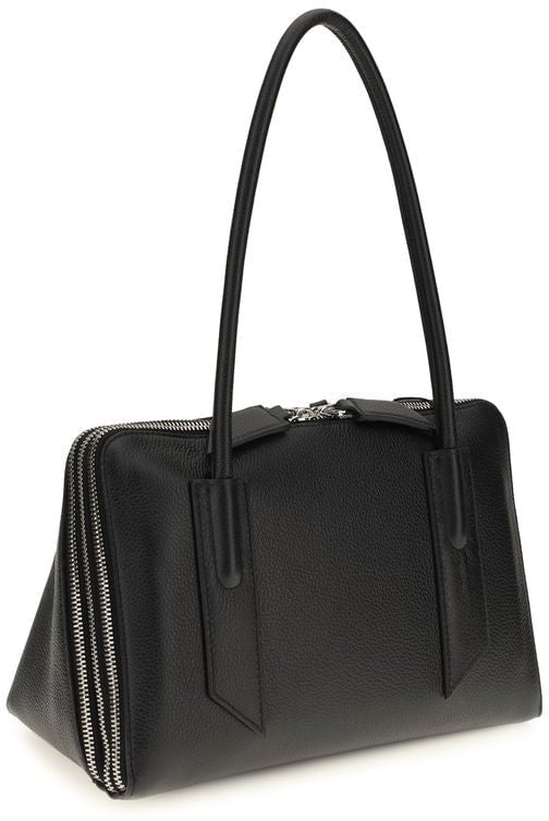 The Attico Black Calf Leather Bos Taurus Shoulder Bag