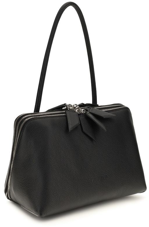 The Attico Black Calf Leather Bos Taurus Shoulder Bag