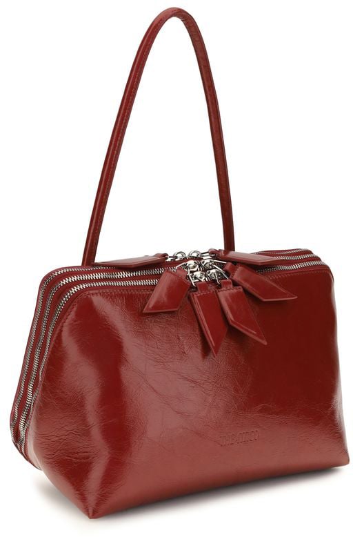 The Attico Red Calf Leather Bos Taurus Shoulder Bag