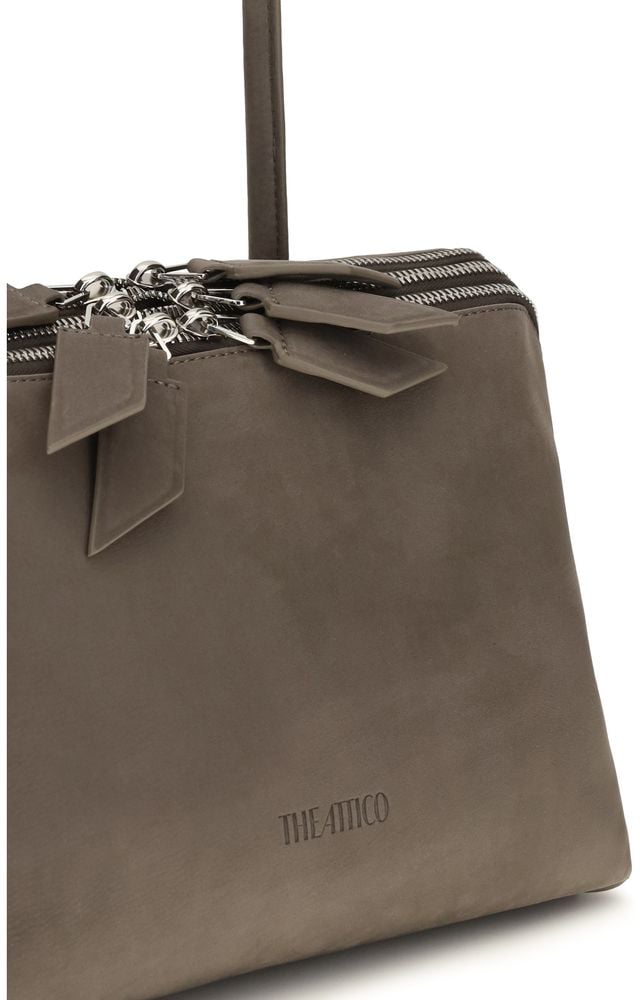 The Attico Gray Calf Leather Bos Taurus Shoulder Bag