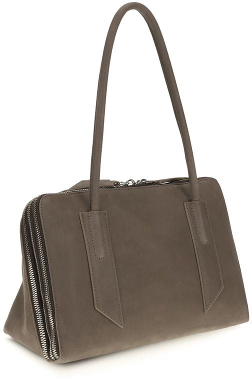 The Attico Gray Calf Leather Bos Taurus Shoulder Bag