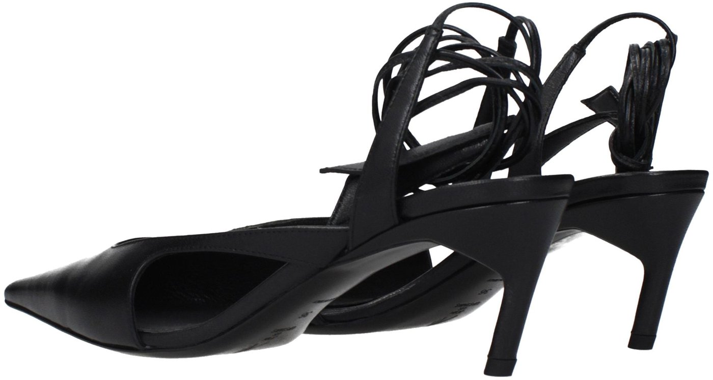 The Attico Black Leather High Heel Pumps