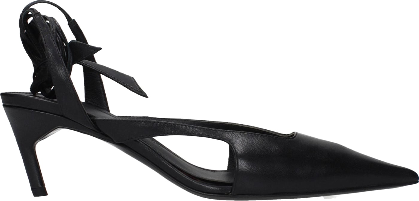 The Attico Black Leather High Heel Pumps