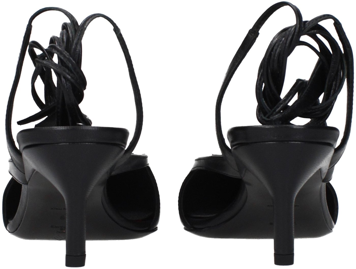 The Attico Black Leather High Heel Pumps