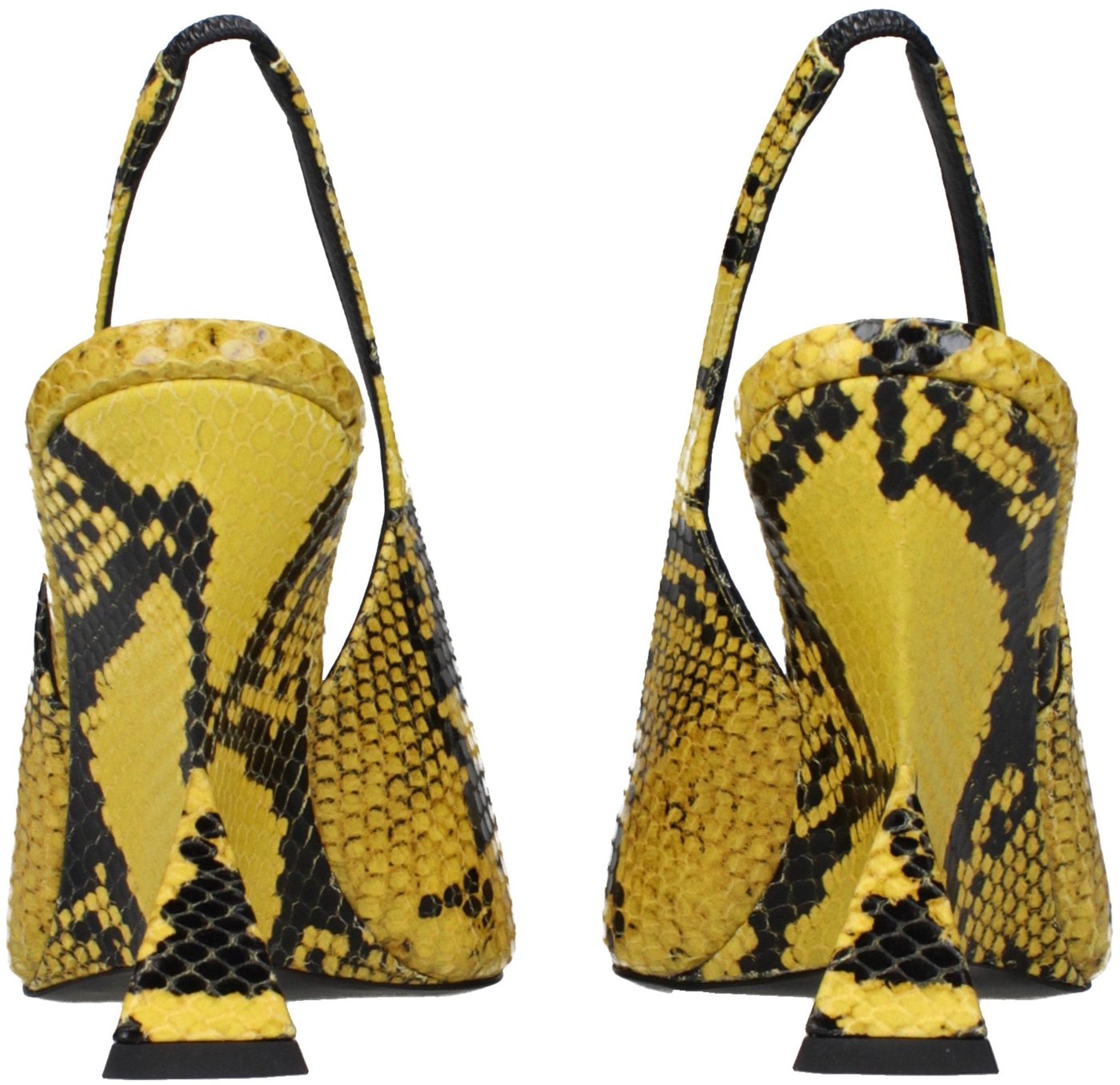 The Attico Yellow Leather Platform Pumps
