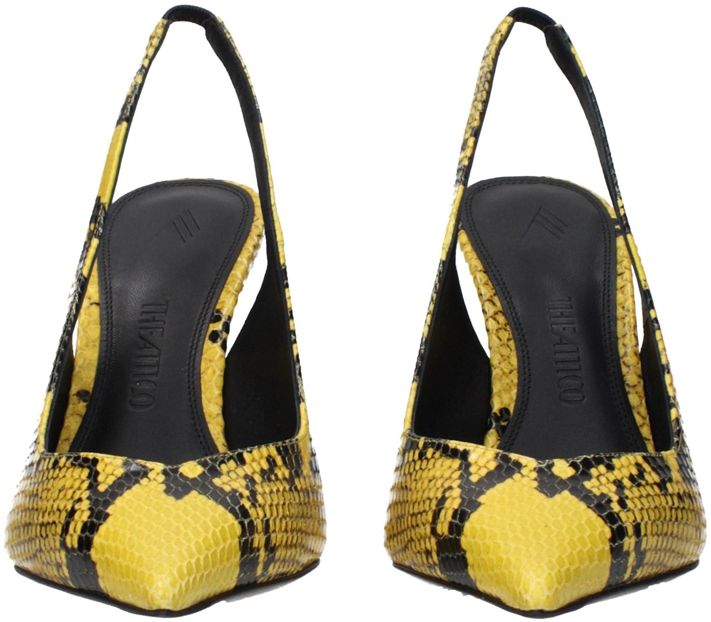 The Attico Yellow Leather Platform Pumps