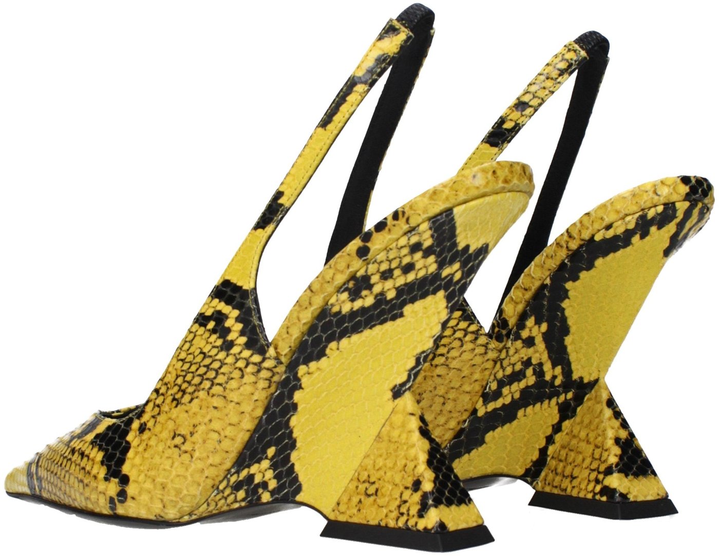 The Attico Yellow Leather Platform Pumps